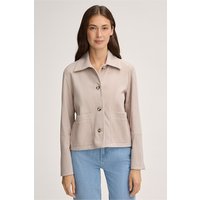 Ziegenvelours-Leder-Hemdjacke in Steingrau von windsor.