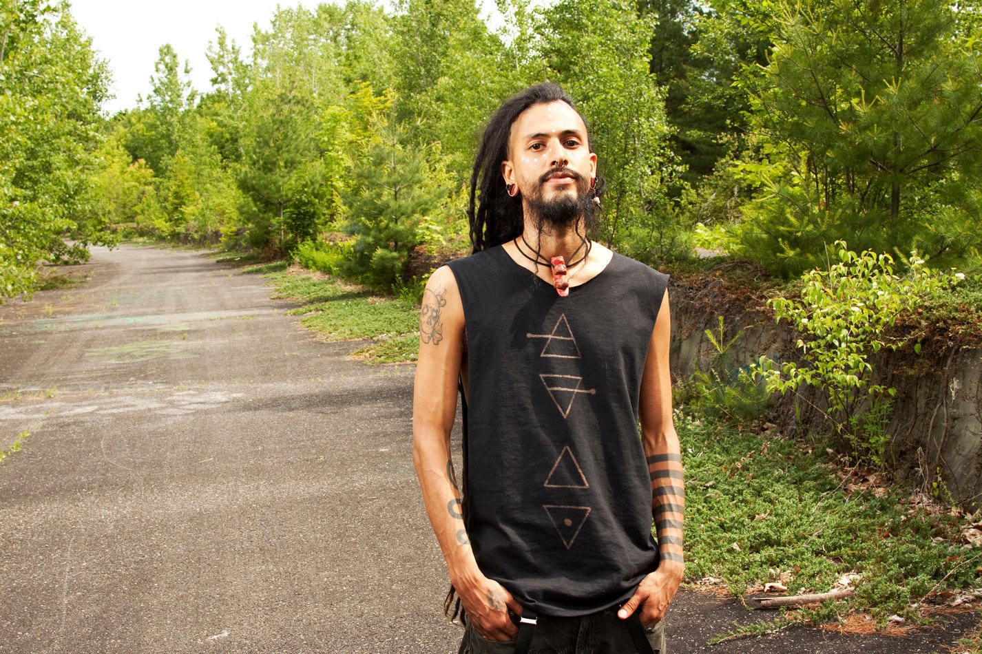 Elementar Symbole Offener Tank Oder T-Shirt Style Stained Apocalyptic Shirt von wingsofsin