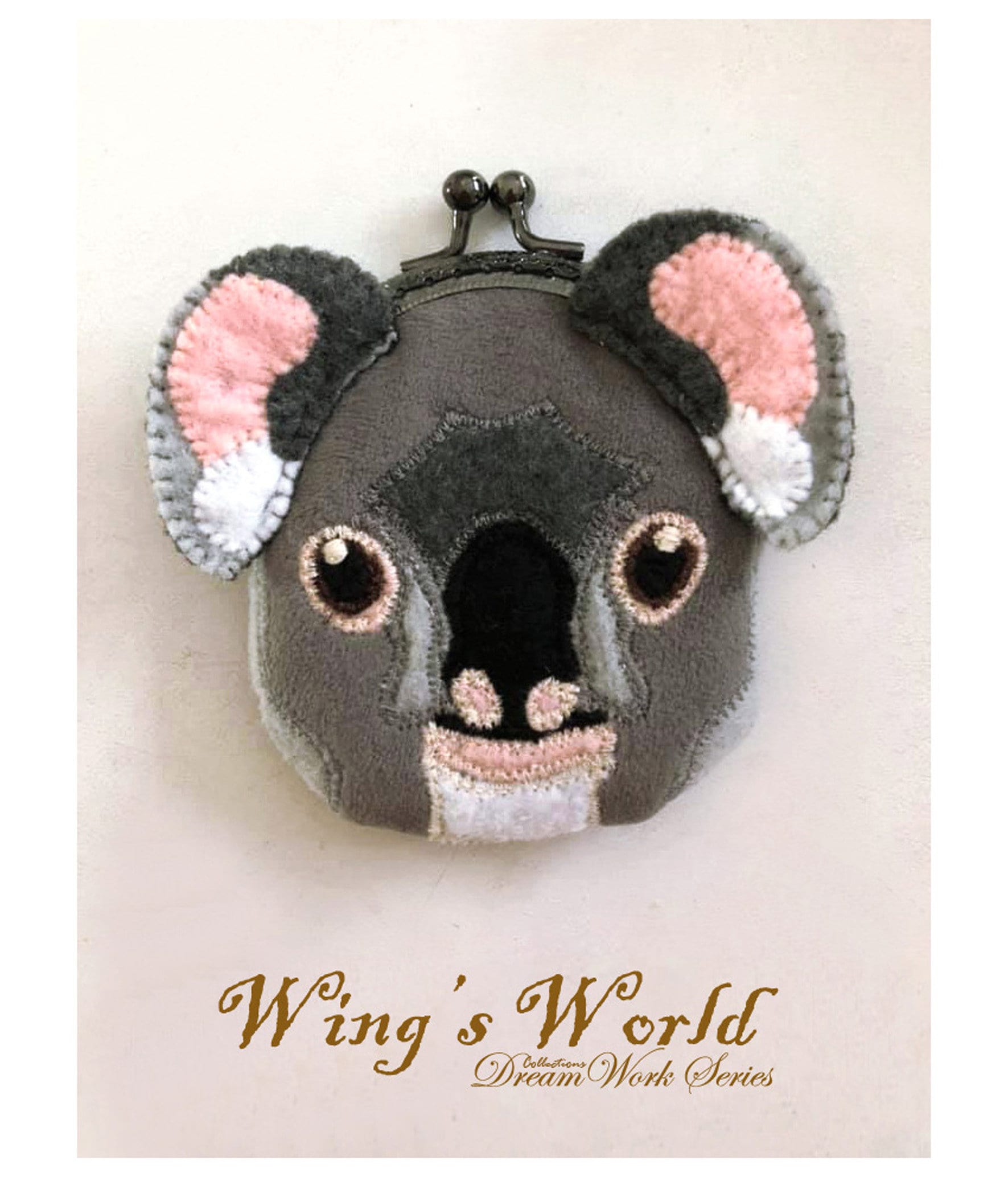 Koala Geldbörse, Filz Metallrahmen Kisslock Kopf, Geldbörse Mit Snap, Organizer von wingsworldlife