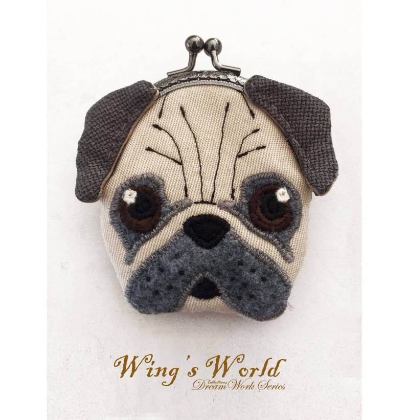 Mops Geldbörse, Hund Filz Metallrahmen Kisslock Hundekopf, Portemonnaie Mit Druckknopf, Geldbörse Organizer Mops Geldbörse, Hund Filz Metallrahmen Kisslock Hundekopf, Portemonnaie Mit Druckknopf, Geldbörse Organizer von wingsworldlife
