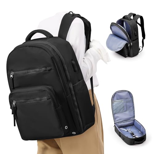 Großer Reiserucksack Damen, Handgepäck Cityrucksack Rucksäcke Laptop Wanderrucksack Wasserdichter Rucksack Damen Travel Backpack Lässiger Tagesrucksack Schulrucksack Flugzeug mit Laptopfach,Schwarz von winspansy