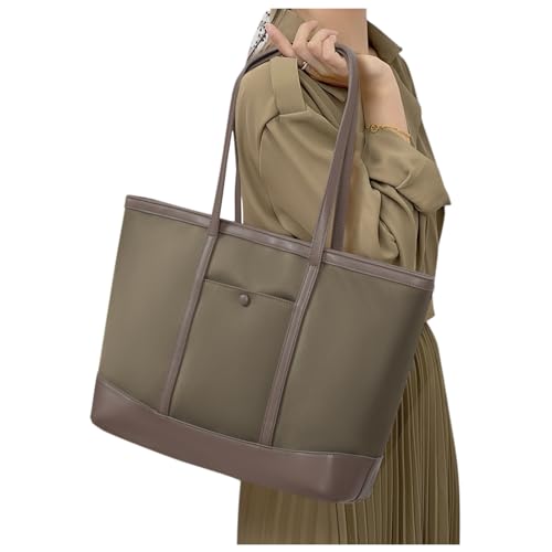 Handtasche Damen Groß, Puffy Tote Shopper Tasche Bag Tragetasche Taschen Stoffbeutel Strandtasche Beuteltasche Schultertasche Damen Umhängetasche Gross Mit Reißverschluss Handbag for Women Braun von winspansy