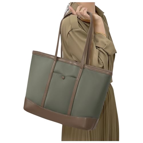 Handtasche Damen Groß, Puffy Tote Shopper Tasche Bag Tragetasche Taschen Stoffbeutel Strandtasche Beuteltasche Schultertasche Damen Umhängetasche Gross Mit Reißverschluss Handbag for Women Grün von winspansy