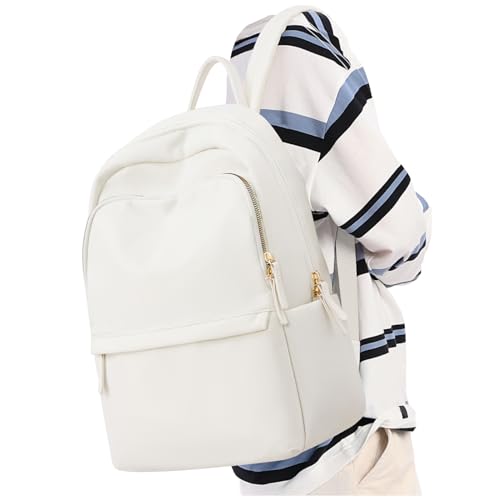 Kleiner Rucksack Damen,Klein Cityrucksack Elegant Wasserdicht Sportlich Daypack Mini Reiserucksack Damen Leichter Laptop Rucksack Diebstahlsicher Modern Damenrucksack Lässig Backpack Women weiß von winspansy