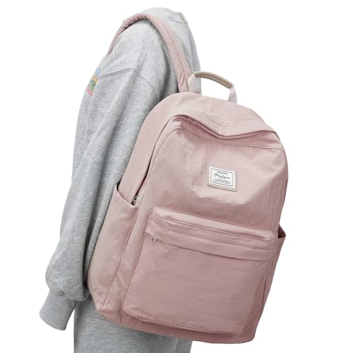 Schulrucksack Teenager, Großer Rucksack Mädchen Jungen Wasserdichter Laptoprucksack Arbeitsrucksack für Uni Herren Damen Schule Daypacks Sportrucksack mit laptopfach School Travel Backpack Rosa von winspansy