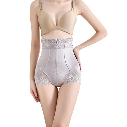 Shapewear Damen Bauchweg Unterhose Damen Miederhose Hohe Taille Miederslip Figurformende Unterwäsche Stark Formend Hose Bauch und Hüfte Lifting Hose DREI Reihen Von Bauchhosen mit Reißverschluss von winwintom