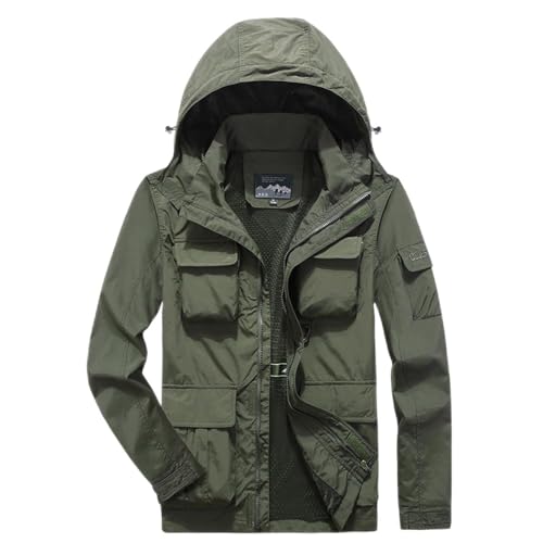 winwintom Leichte Jacke für Männer - Lässige Jacke Dünn Sweatjacke Camping Wandern Weste Lässige Sportmäntel Baumwolle Blouson Sportjacke Freizeitjacke Street Style von winwintom