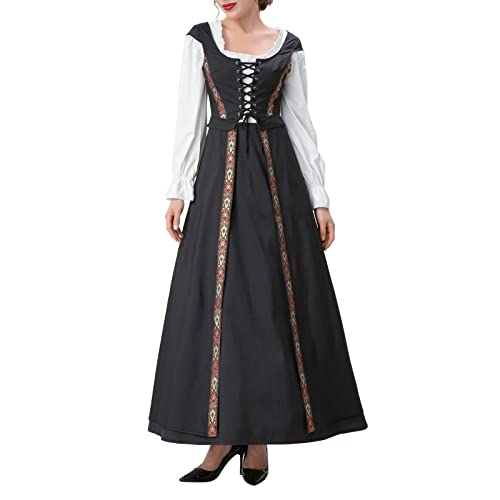 winwintom Oktoberfest Kostüm für Damen - Oktoberfest Kostüm Bluse Langes Dirndl Damen Oktoberfest Kostüm Stretch Bluse Trachtenmode Kleidung Damen Midi Dirndlblus von winwintom