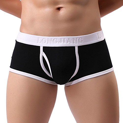 winwintom Sexy Herren Tanga Baumwolle Schwarz - Männer Clubwear Dessous Langes Bein Lustige Strings Sexy Unterwäsche Bequeme und Weiches Unterwäsche von winwintom