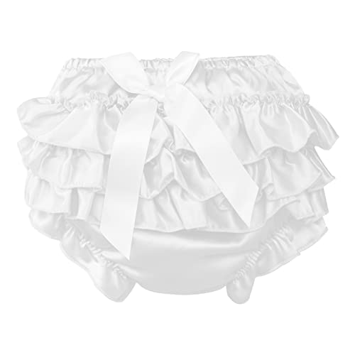 winying Baby Mädchen Baumwolle Unterwäsche Prinzessin Rüschen Unterhosen Bloomer Pumphose Sommer Shorts Höschen Kleinkinder Windelhöschen Weiß 50-56 von winying