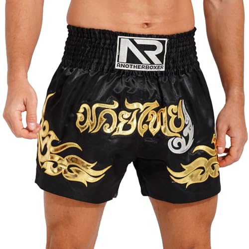 winying Herren Thaiboxhose Muay Thai Shorts Thaiboxen Kampf Kickboxen Boxenshorts Kurz Hose Pants Sportshorts Sommershorts Thai Trainingsshort Schwarz M von winying