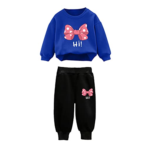 winying Kinder Sportanzug Cartoon Sweatshirt Top + Jogginghose Jungen Mädchen Trainingsanzug Jogginganzug Freizeitanzug Streetwear Blau 98-104 von winying