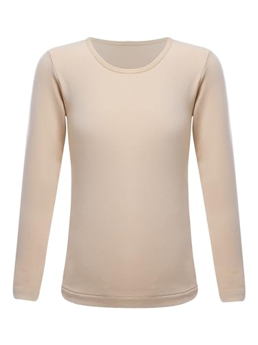 winying Kinder Thermohemd Jungen Mädchen Weiche Langarm Thermounterwäsche Winter Warme Unterwäsche Skiunterwäsche Kinder Basic Thermo Top Typ B Nude 140-152 von winying