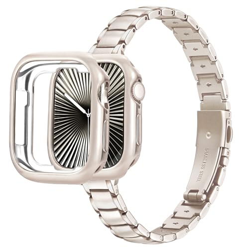 wipalor Metall Armband Kompatibel mit Apple Watch Armband Damen mit Gehäuse 41mm 40mm 38mm Serie 9 8 7 6 5 4 SE 3 2 1, Edelstahl Metall Band mit Hülle für Apple Watch Band mit Schutzhülle-Polarstern wipalor Metall Armband Kompatibel mit Apple Watch Armband Damen mit Gehäuse 41mm 40mm 38mm Serie 9 8 7 6 5 4 SE 3 2 1, Edelstahl Metall Band mit Hülle für Apple Watch Band mit Schutzhülle-Polarstern von wipalor
