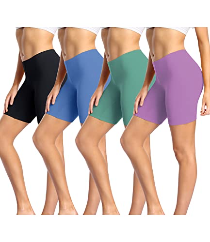 wirarpa Radlerhose Damen Kurz Baumwolle Boxershorts Unter Kleid Rock Unterhosen mit Bein Anti Scheuern Kurz Leggings 4er Pack Mehrfarbig Größe 3XL von wirarpa