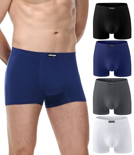 wirarpa Boxershorts Herren Baumwolle Unterhosen Männer Trunks Boxer Stretch Unterwäsche für Männer 4er Pack Mehrfarbig Größe XL von wirarpa