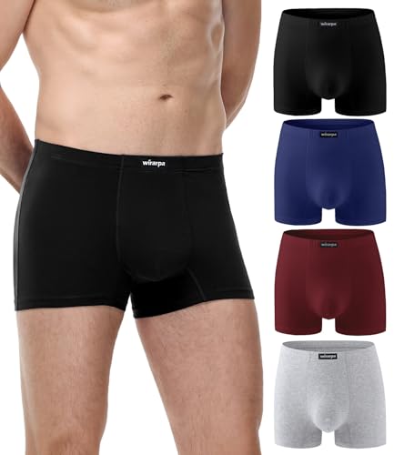 wirarpa Boxershorts Herren Baumwolle Unterhosen Männer Trunks Boxer Stretch Unterwäsche für Männer 4er Pack Mehrfarbig Größe XL von wirarpa