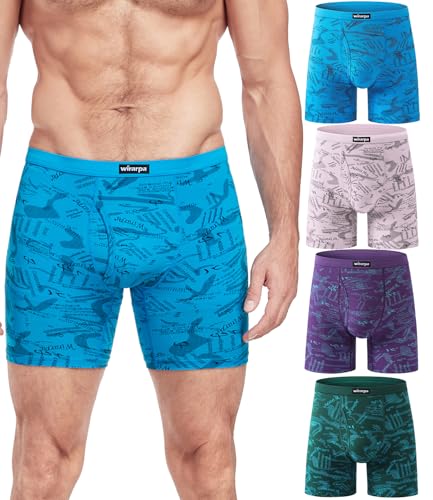 wirarpa Boxershorts Herren Männer Unterhosen Weiche Unterwäsche Men Modal mit Eingriff ohne Etikett 4er Pack Mehrfarbig Größe S von wirarpa