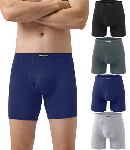 wirarpa Boxershorts Herren Männer Unterhosen Weiche Unterwäsche Men Modal mit Eingriff ohne Etikett 4er Pack Mehrfarbig Größe XL von wirarpa