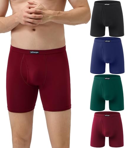 wirarpa Boxershorts Herren Männer Unterhosen Weiche Unterwäsche Men Modal mit Eingriff ohne Etikett 4er Pack Mehrfarbig Größe XL von wirarpa