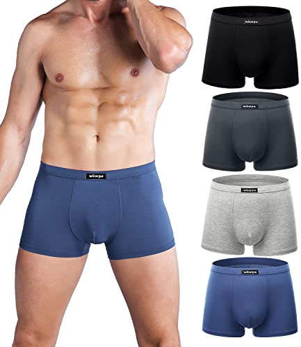 wirarpa Boxershorts Herren Mikrofaser Männer Unterwäsche Trunks Soft Modal Men Unterhosen Retroshorts für Herren 4er Pack 2XL von wirarpa