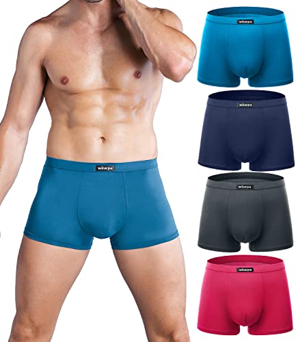 wirarpa Boxershorts Herren Mikrofaser Männer Unterwäsche Trunks Soft Modal Men Unterhosen Retroshorts für Herren 4er Pack XL von wirarpa
