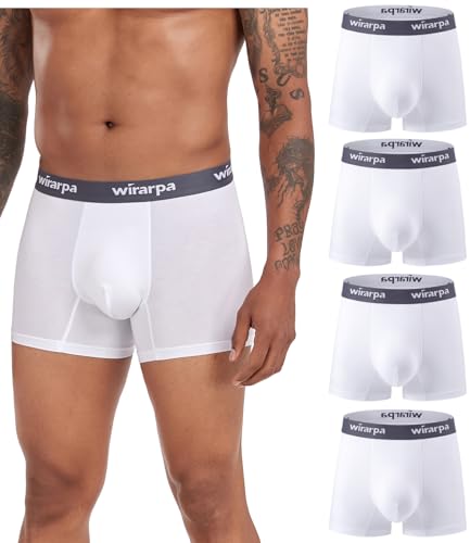 wirarpa Boxershorts Herren Mikrofaser Unterhosen Männer Trunks Modal Unterwäsche Men Retroshorts Boxer für Herren 4er Pack Mehrfarbig Größe L von wirarpa
