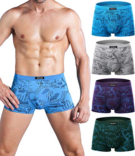 wirarpa Boxershorts Herren Mikrofaser Männer Unterwäsche Trunks Soft Modal Men Unterhosen Retroshorts für Herren 4er Pack S von wirarpa