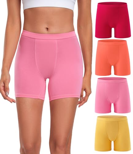 wirarpa Damen Panties Boxershorts Damen Kurze Modal Unterhose für unter Kleider 4er Pack Mehrfarbig Größe S von wirarpa