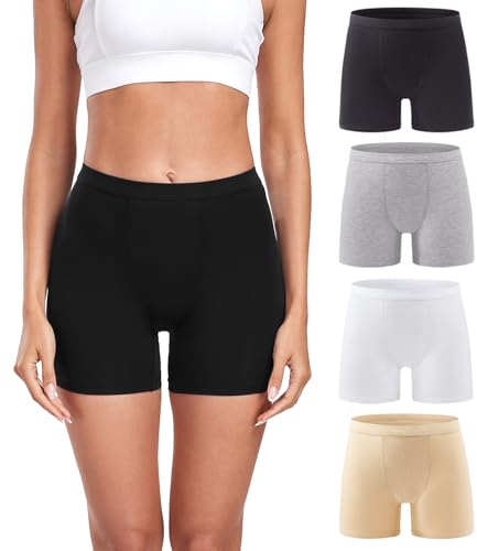 wirarpa Damen Panties Boxershorts Damen Kurze Modal Unterhose für unter Kleider 4er Pack Mehrfarbig Größe XL von wirarpa