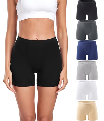 wirarpa Damen Panties Boxershorts Radlerhose Damen Kurze Modal Unterhose für unter Kleider 6er Pack Mehrfarbig Größe S von wirarpa