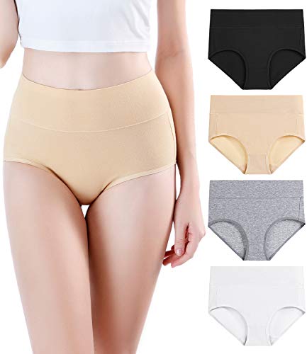 wirarpa Damen Unterhosen 4er Pack Panties Slips Damen Unterwäsche mit Hoher Taille Ultra Weich Taillenslip Große Größe 3XL von wirarpa