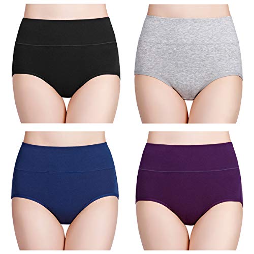 wirarpa Damen Unterhosen Baumwolle Slips Damen Hoher Taille Atmungsaktive Taillenslip Wochenbett Unterwäsche Mehrpack Mehrfarbig Größe X-Small(32/34) von wirarpa