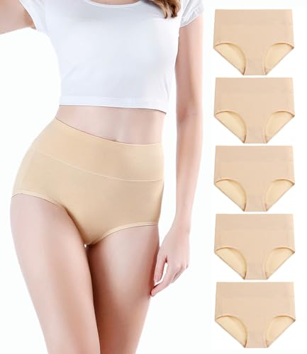 wirarpa Damen Unterhosen Baumwolle Unterwäsche Hohe Taille Slips Hoher Taillenslip für Frauen Mehrpack Größe 4XL von wirarpa