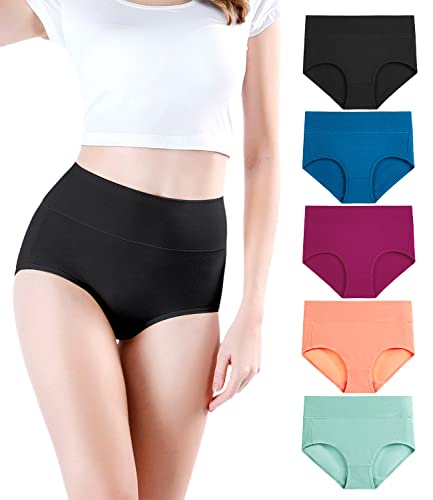 wirarpa Damen Unterhosen Baumwolle Unterwäsche Hohe Taille Slips Hoher Taillenslip für Frauen Mehrpack Größe 4XL von wirarpa