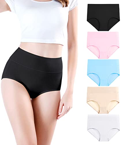 wirarpa Damen Unterhosen Baumwolle Unterwäsche Hohe Taille Slips Hoher Taillenslip für Frauen Mehrpack Größe XL von wirarpa