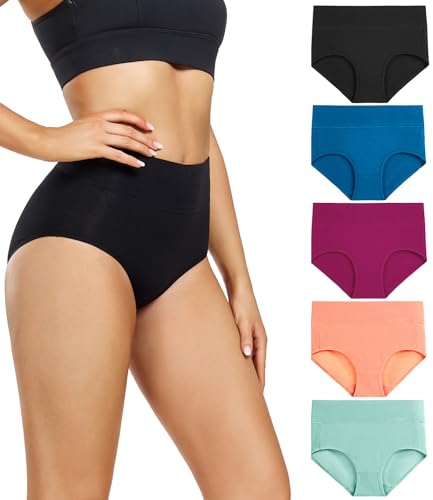wirarpa Damen Unterhosen Baumwolle Unterwäsche Hohe Taille Slips Hoher Taillenslip für Frauen 5er Pack Mehrfarbig Größe 3XL wirarpa Damen Unterhosen Baumwolle Unterwäsche Hohe Taille Slips Hoher Taillenslip für Frauen 5er Pack Mehrfarbig Größe 3XL von wirarpa