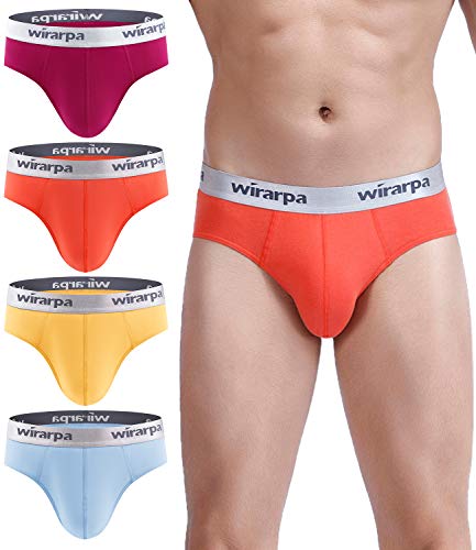 wirarpa Herren Slip 4er Pack 95% Gekämmte Baumwolle Unterhosen Manner mit Breiter Elastischer Bund Atmungsaktiv Dehnbar Größe M von wirarpa
