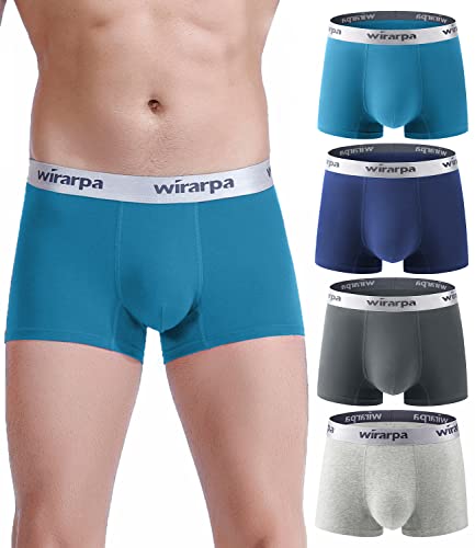 wirarpa Herren-Trunks Unterwäsche Baumwoll-Boxershorts Kurze Beinweite Weiche Herren-Unterhosen 4er-Pack Mehrfarbig S von wirarpa