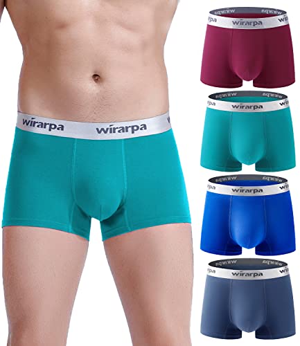 wirarpa Herren-Trunks Unterwäsche Baumwoll-Boxershorts Kurze Beinweite Weiche Herren-Unterhosen 4er-Pack Mehrfarbig XL von wirarpa
