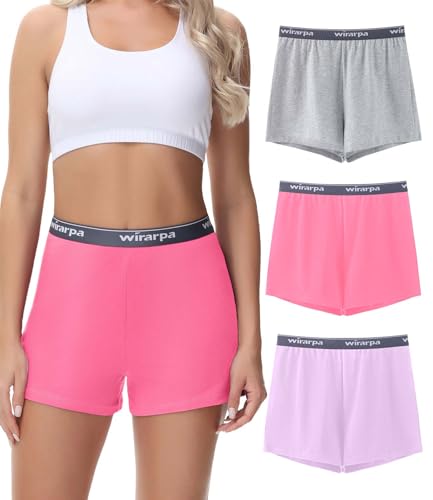 wirarpa Kurze Schlafhose Damen Baumwolle Pyjamahose Frauen Weicher Schlafshorts Bequeme Weite Kurze Hosen 3er Pack Mehrfarbig Größe S von wirarpa