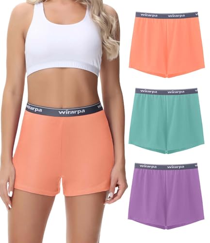 wirarpa Kurze Schlafhose Damen Baumwolle Pyjamahose Frauen Weicher Schlafshorts Bequeme Weite Kurze Hosen 3er Pack Mehrfarbig Größe XL von wirarpa