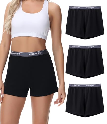 wirarpa Kurze Schlafhose Damen Baumwolle Pyjamahose Frauen Weicher Schlafshorts Bequeme Weite Kurze Hosen 3er Pack Schwarz Größe L von wirarpa
