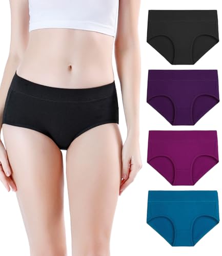 wirarpa Pantys Damen Baumwolle Unterhosen Frauen Unterwäsche Elastan Panties 4er Pack Mehrfarbig Größe L von wirarpa