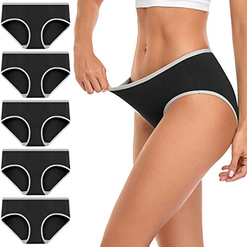 wirarpa Pantys Damen Unterhosen Baumwolle Hipster Unterwäsche Frauen Niedrige Taille Panties Mehrpack Schwarze Größe 3XL von wirarpa
