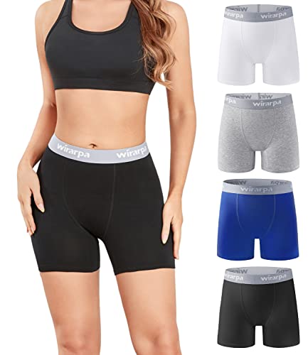 wirarpa Radlerhose Damen Baumwolle Boxershorts Hose unter Kleid Radler Lange Unterhose Mehrfarbig 4er Pack Größe L von wirarpa