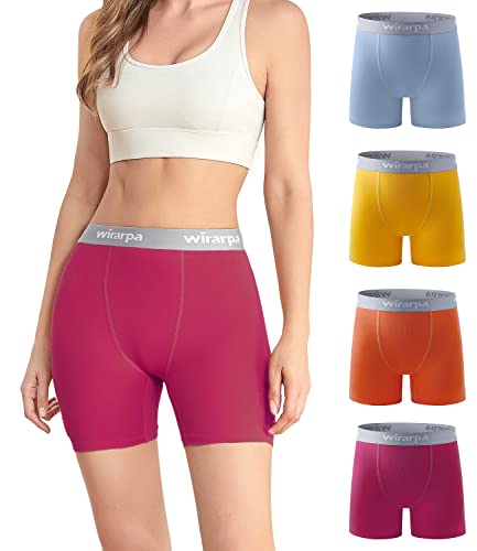 wirarpa Radlerhose Damen Baumwolle Boxershorts Hose unter Kleid Radler Lange Unterhose Mehrfarbig 4er Pack Größe XL von wirarpa