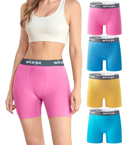 wirarpa Radlerhose Damen Baumwolle Boxershorts Hose unter Kleid Radler Lange Unterhose Mehrfarbig 4er Pack Größe XXL von wirarpa