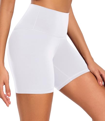 wirarpa Radlerhose Damen High Waist Kurz Leggings Sporthose Blickdicht Shorts Fitness Yoga Hose Weiß Größe XS von wirarpa