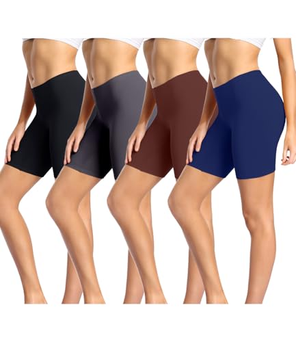 wirarpa Radlerhose Damen Kurz Baumwolle Boxershorts Unter Kleid Rock Unterhosen mit Bein Anti Scheuern Kurz Leggings 4er Pack Mehrfarbig Größe 2XL von wirarpa
